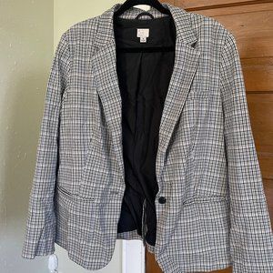 Plaid Plus Size Blazer